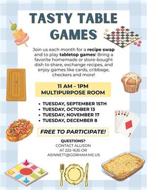 Tasty Table Games Flyer